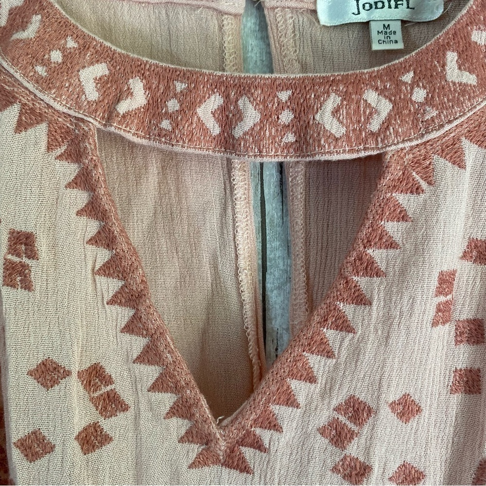Jodifl Pink Embroidered Open Shoulder Tunic - Picture 5 of 6